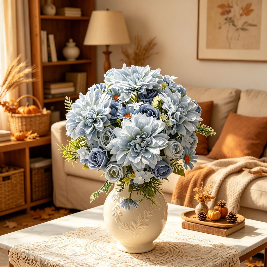 Artificial Silk Rose Bouquet – Wedding & Home Fall Decor Artificial Flower Bouquet Babs