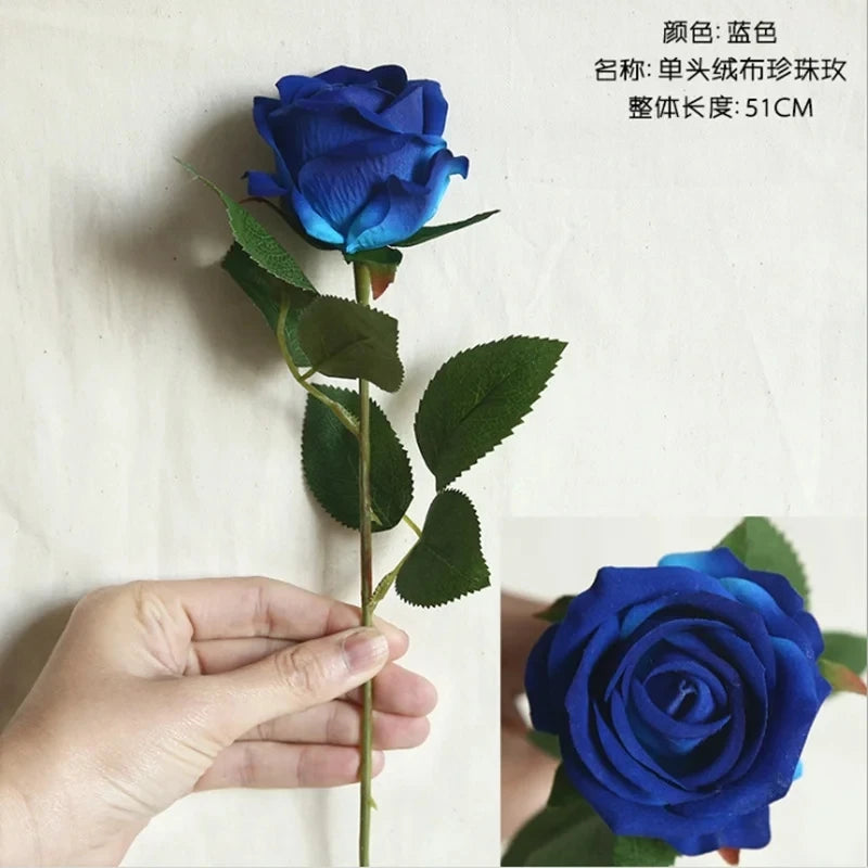 6-Bundle Artificial Colorful Rose Bouquet – Wedding & Home Décor Artificial Flower Bouquet Babs Blue 6 pcs