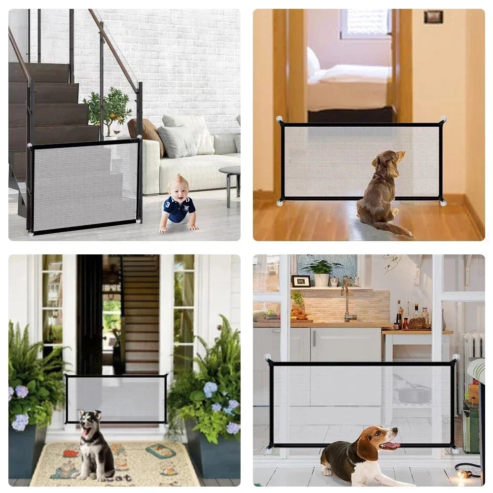 Portable Dog Safety Gate – Nylon Mesh, No Drilling Required Pet Safety Gate Babs