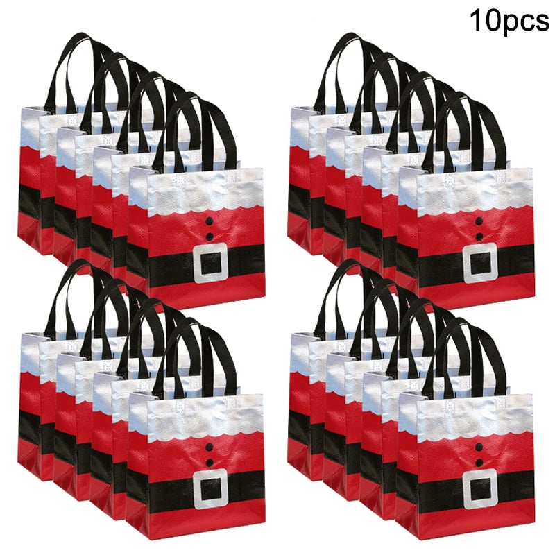 Santa Claus Non-Woven Christmas Gift Bags 5/10Pcs 2025 Christmas Gift Bags Babs 10Pcs Other