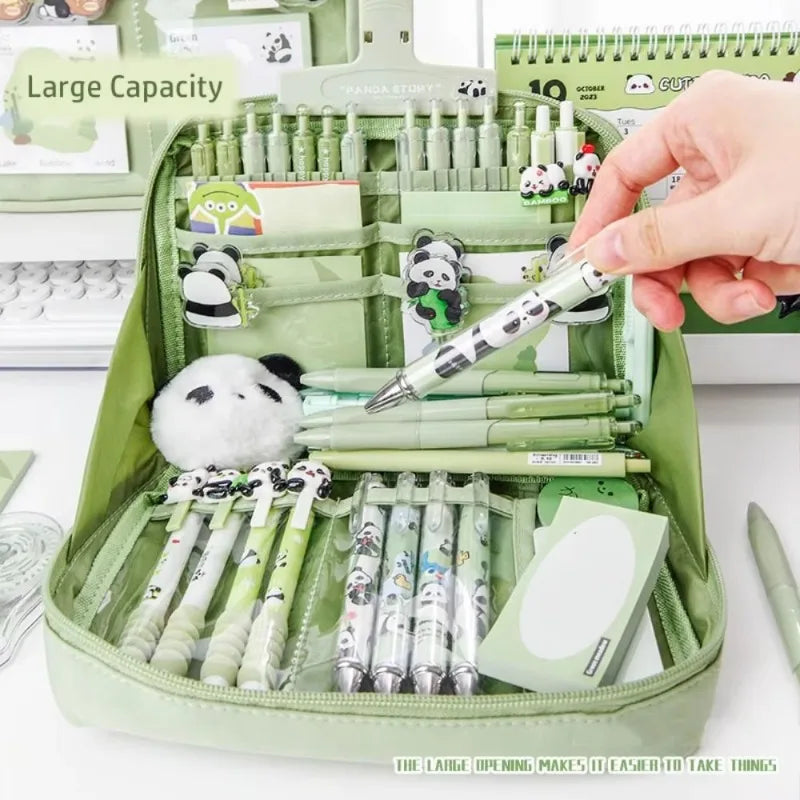12-Layer Panda Pencil Case – Large Capacity Stationery Organizer Pencil Case Organizer Babs