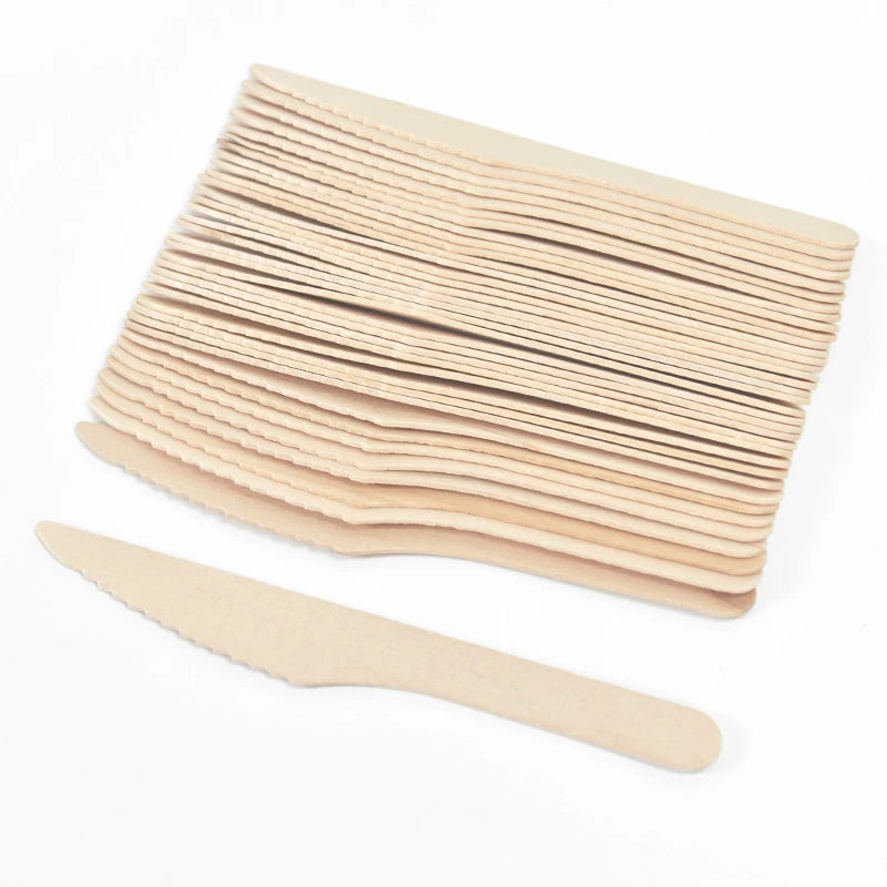 Disposable Wooden Cutlery Set – Party Spoon Fork Knife Disposable Cutlery Set Babs