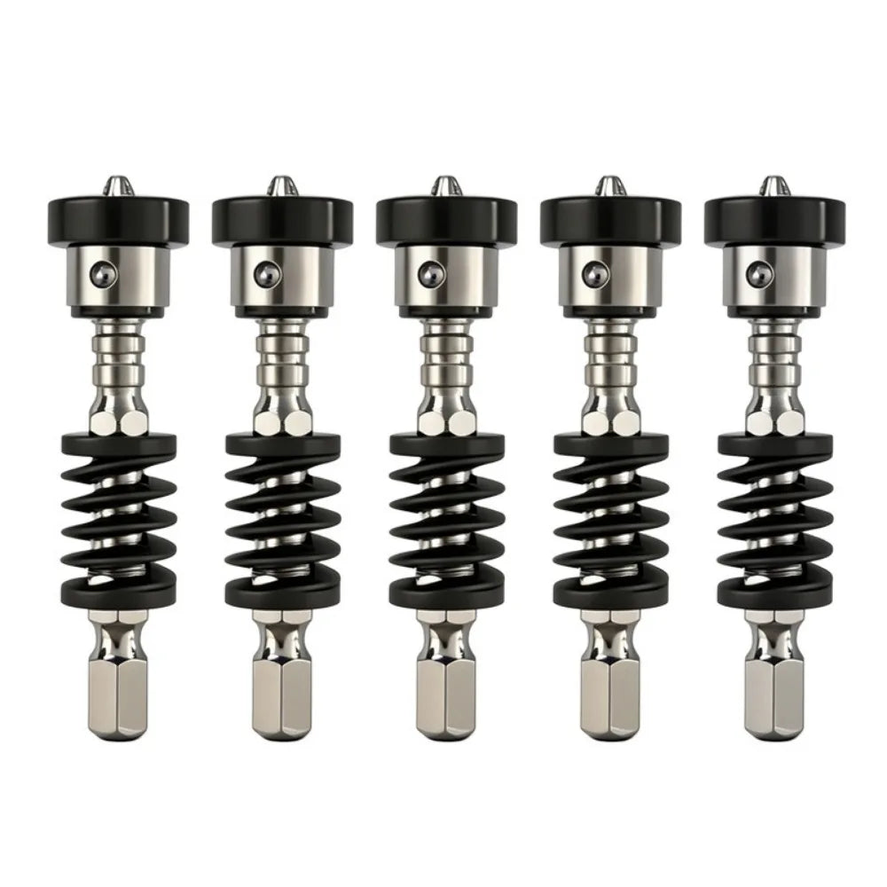 Magnetic Spring-Loaded Screwdriver Bits PH2 Set – 2/5 Pcs Screwdriver Bit Set Babs 5 pcs black