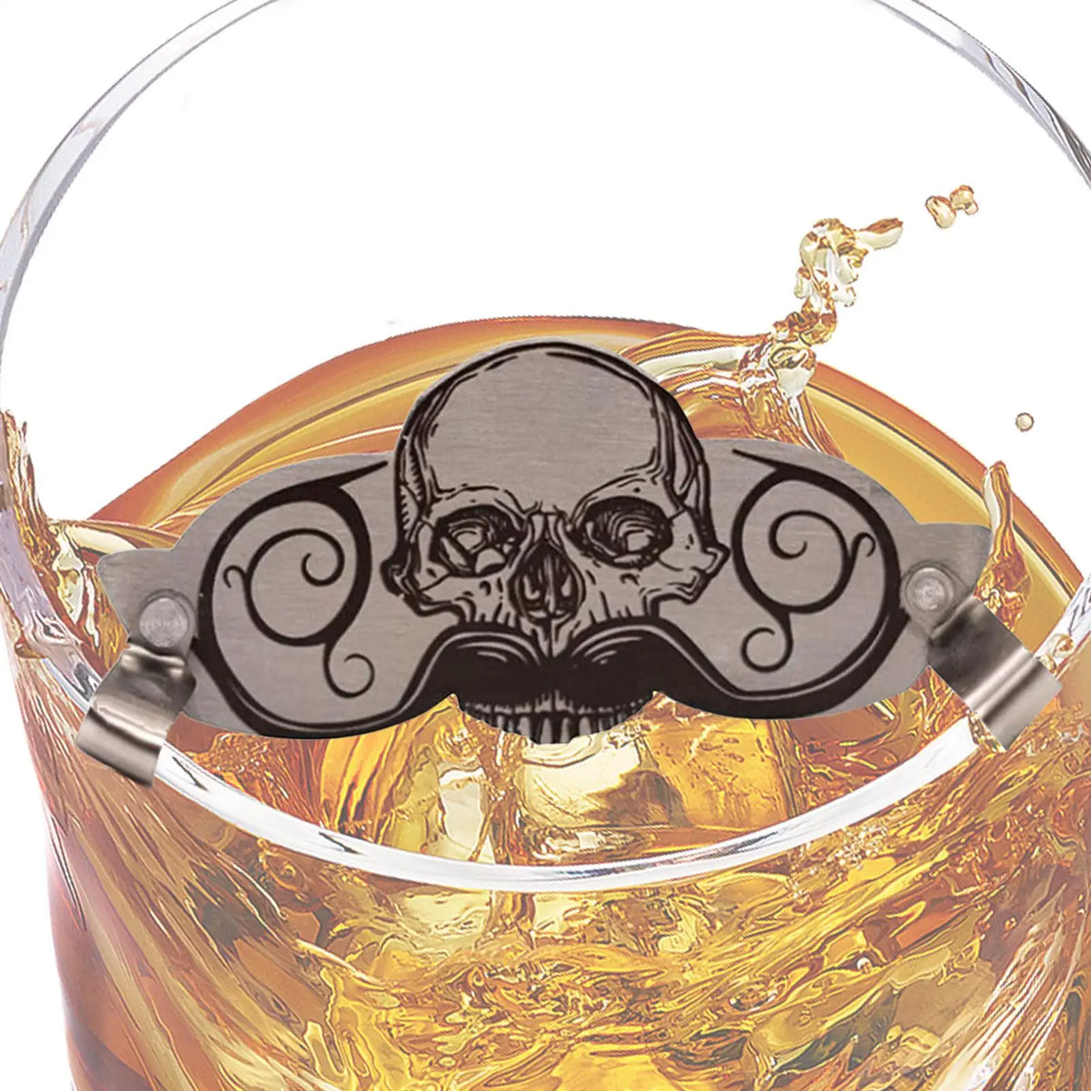 Mustache Guard for Drinking – Skull Design Stainless Steel Mustache Drinking Guard Babs