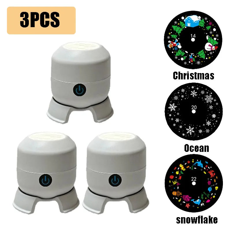 360° Rotating Starry Sky Projector Night Light | HD Scenes Projector Night Light Babs 3PCS Christmas