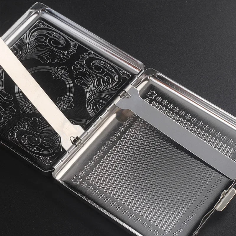 Stainless Steel Embossed Cigarette Case – Mirror Finish Cigarette Case Babs