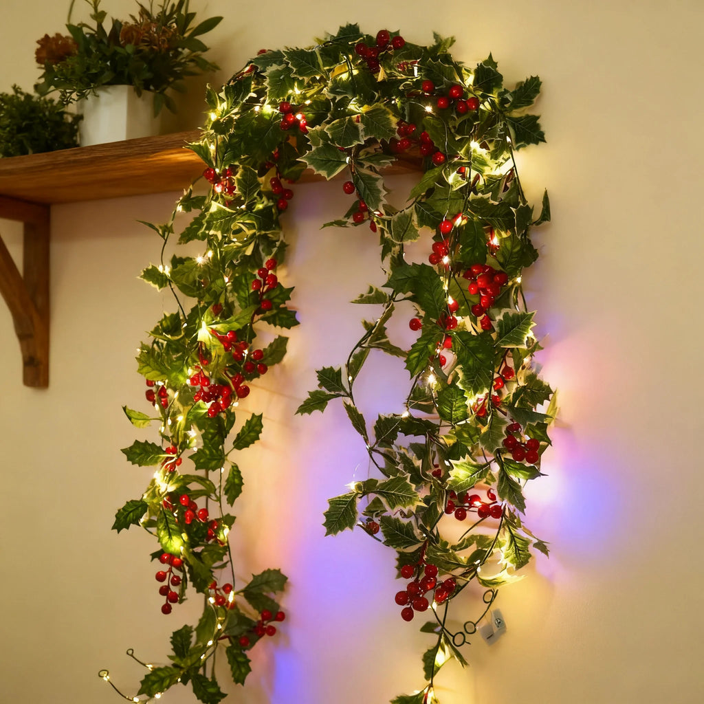 Artificial Red Berry LED Vine – Wedding & Christmas Décor Artificial LED Vine Babs