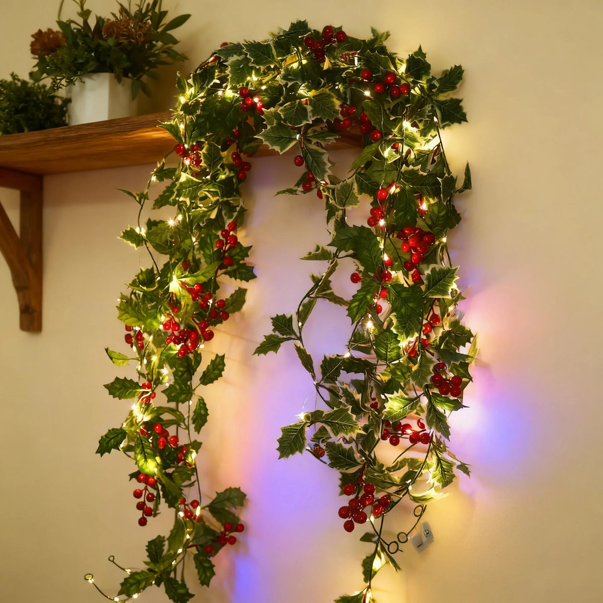 Artificial Red Berry LED Vine – Wedding & Christmas Décor Artificial LED Vine Babs