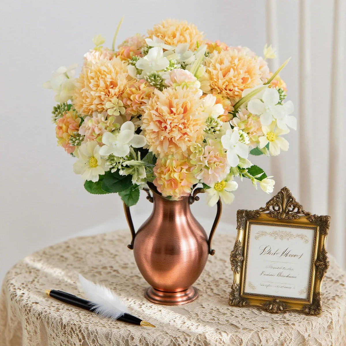 Silk Artificial Rose Bouquet – Wedding & Home Floral Décor Artificial Silk Flowers Babs