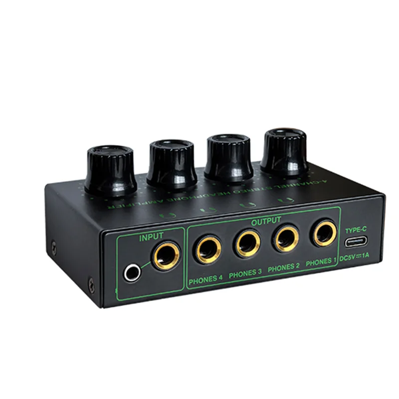 HZ400 4-Channel Stereo Headphone Amplifier | Low Noise Headphone Amplifier Babs Black SET 1 NONE