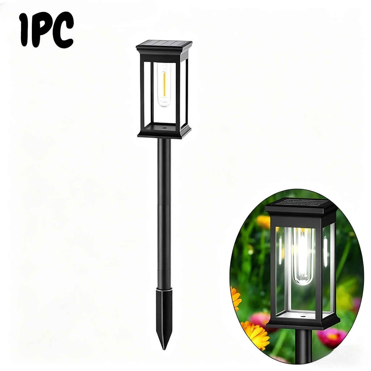 Solar Garden Spike Lights – Vintage Edison Bulb Outdoor Pathway Solar Pathway Light Babs White-1PC