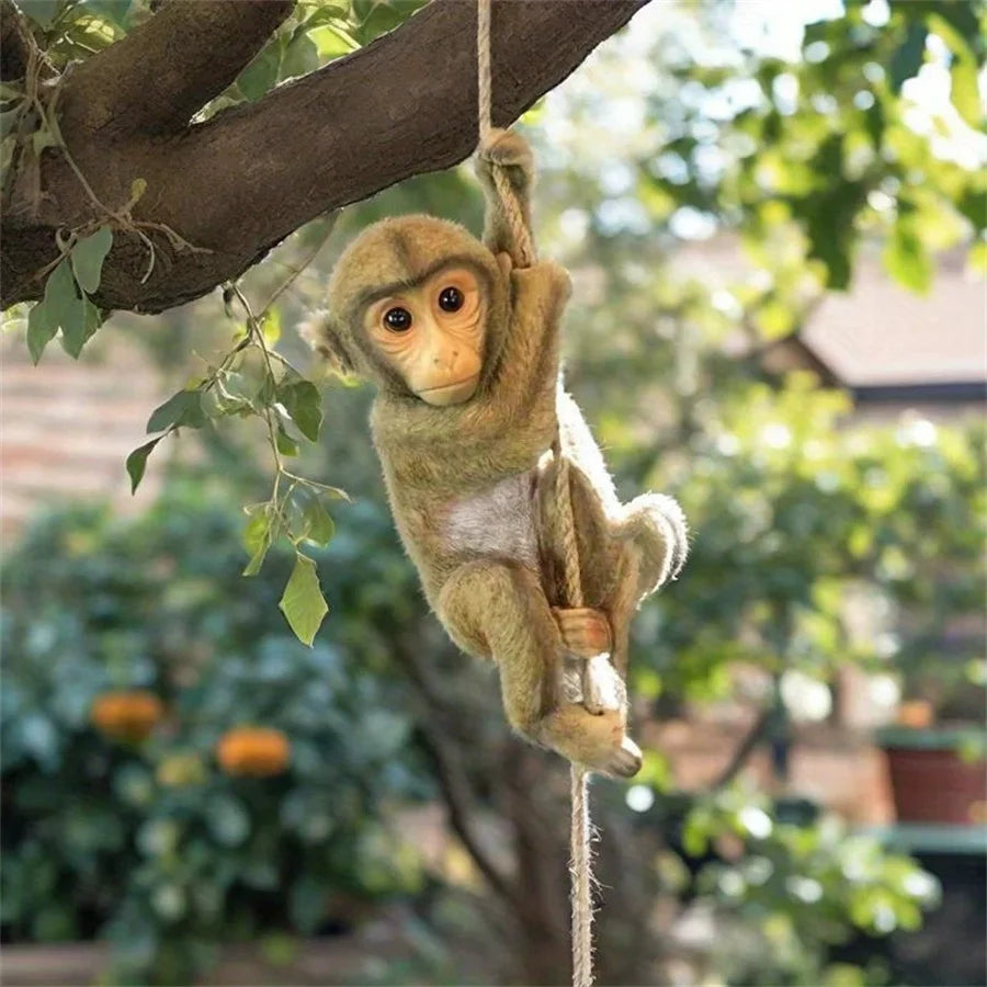 Hanging Monkey Gorilla Resin Statue | Outdoor Yard Art Sculpture Garden Animal Sculpture Babs