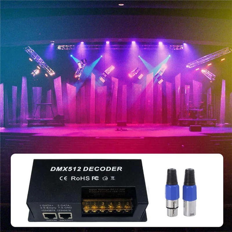 4-Channel DMX512 RGBW PWM LED Decoder Driver 5-Pack 12V–24V DMX LED Decoder Babs As Shown NONE
