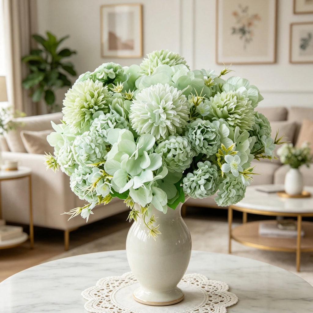 Silk Ball Chrysanthemum Artificial Flowers for Home & Wedding Artificial Silk Flowers Babs