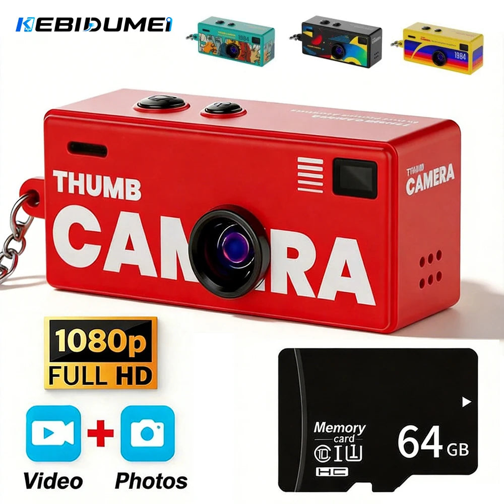 KEBIDUMEI 1080P HD Mini Digital Camera – Retro Keychain Cam Mini Digital Camera Babs