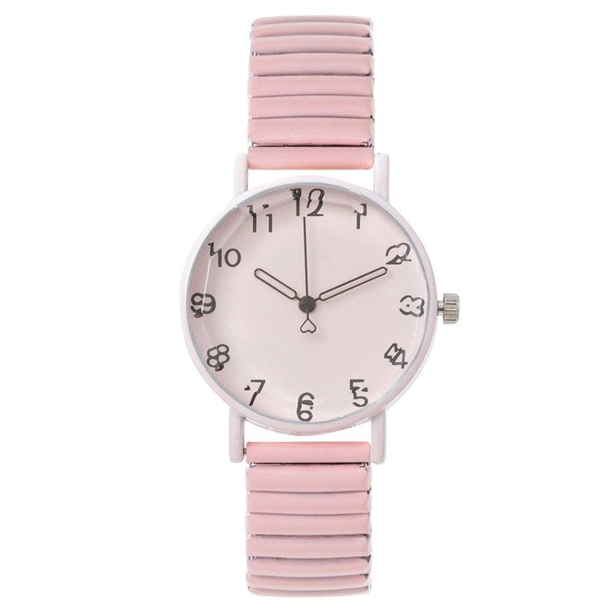 Women's Elastic Strap Quartz Watch – Vintage Fashion Wristwatch Women's Quartz Watch Babs Pink