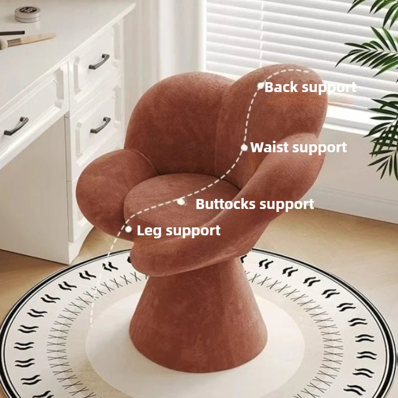 Nordic Petal Chair – Velvet Flannel Living Room & Bedroom Stool Accent Chair Babs
