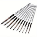 10-Piece Fine Detail Paint Brush Set – Nylon Round Pointed Tips Artist Paint Brush Set Babs 10pcs