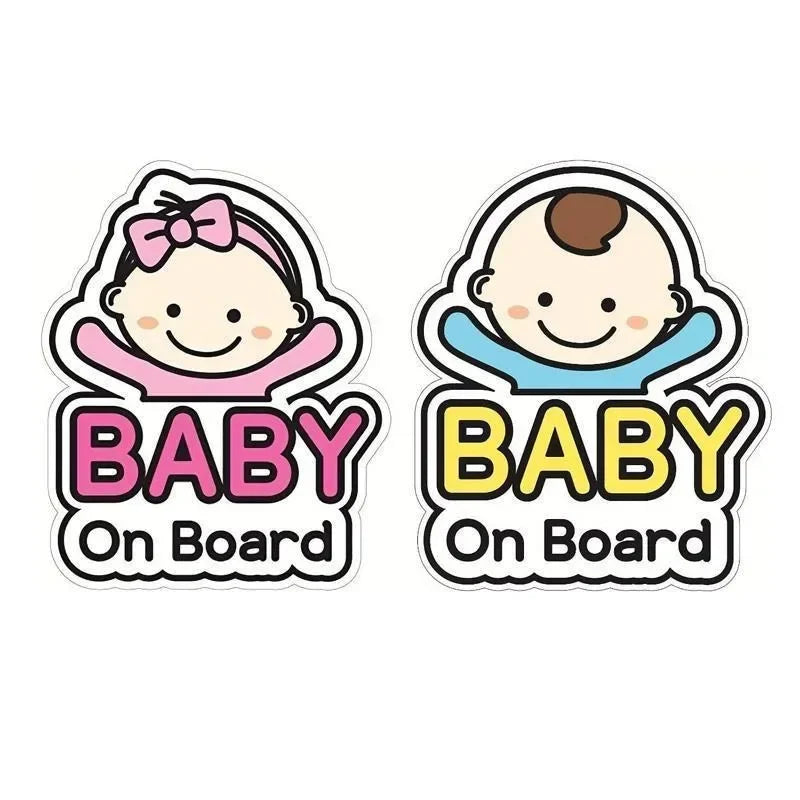 Cute Cartoon Baby On Board Car Window Sticker Decal Car Window Decal Babs