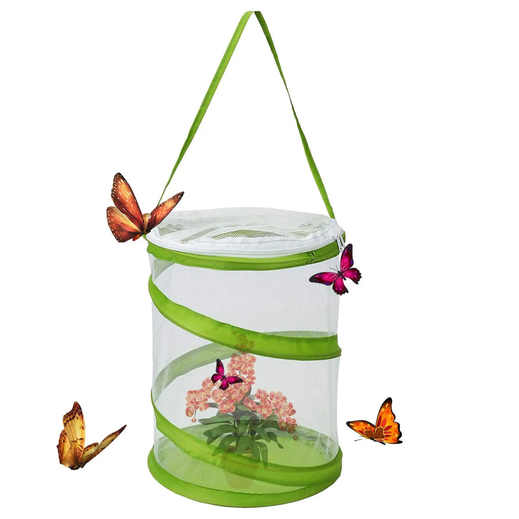 Foldable Butterfly Habitat Cage – Clear Mesh Caterpillar Enclosure Insect Habitat Cage Babs