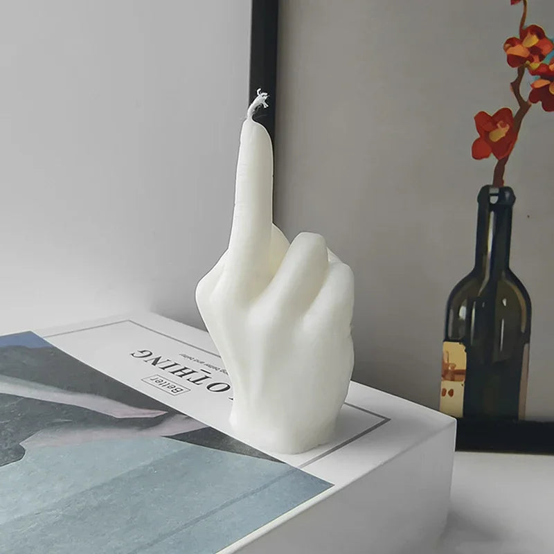 Middle Finger Soy Wax Scented Candle | Funny Novelty Gift Novelty Shaped Candle Babs