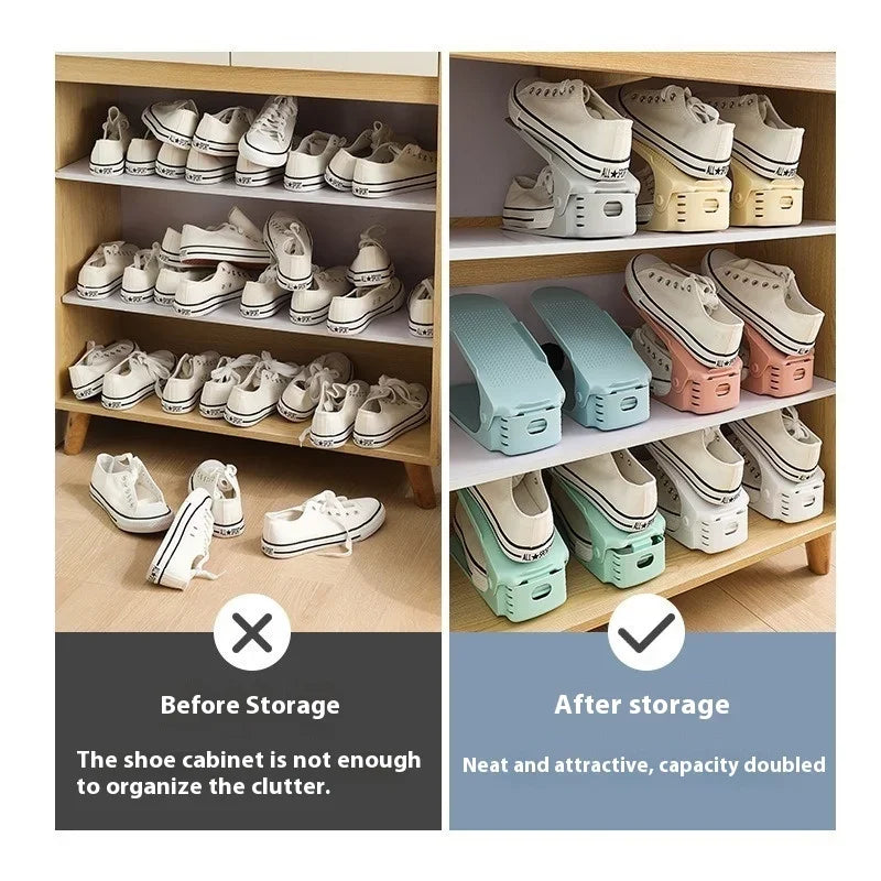 10-Pack Adjustable Stackable Shoe Rack Organizer | 4-Level Stackable Shoe Organizer Babs