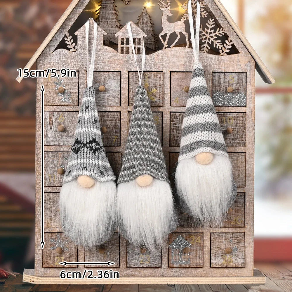 Christmas Gnome Elf Doll Pendants – Xmas Tree Ornaments 3/4 Pcs Christmas Tree Ornament Babs F 3pcs