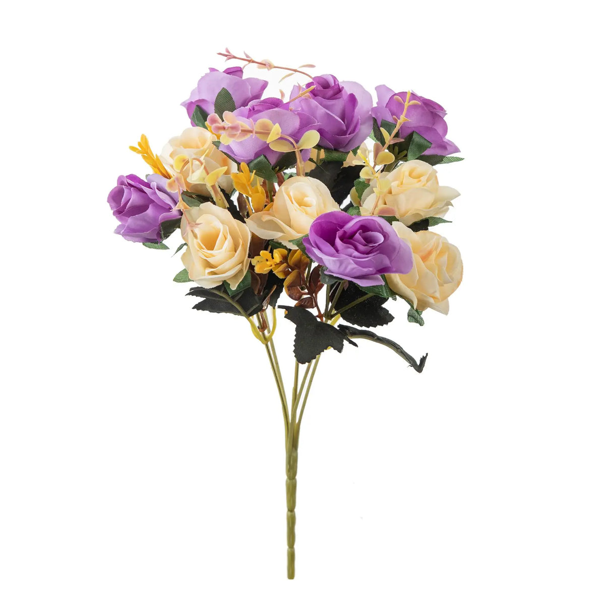 Silk Rose Artificial Flower Bouquet for Wedding & Home Décor Artificial Flower Bouquet Babs PURPLE 2 pcs
