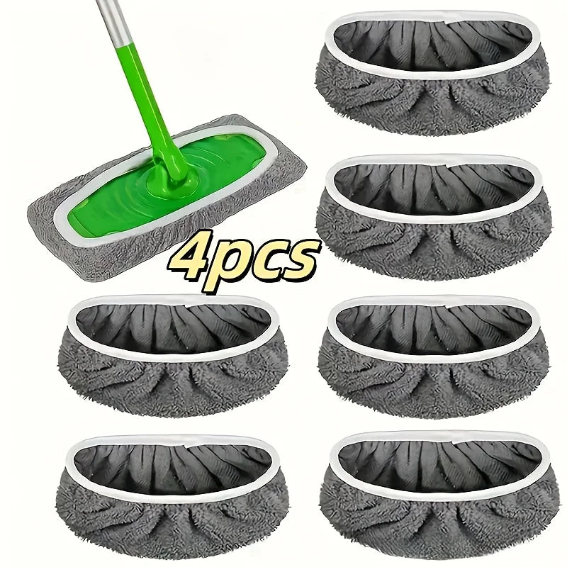 4 Reusable Microfiber Mop Pads – High Absorption & Universal Fit Reusable Mop Pads Babs 4 Packs gray