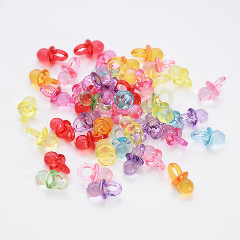 Mini Acrylic Pacifier Confetti 50/100Pcs – Baby Shower Décor Party Confetti Decor Babs Multicolor 100pcs