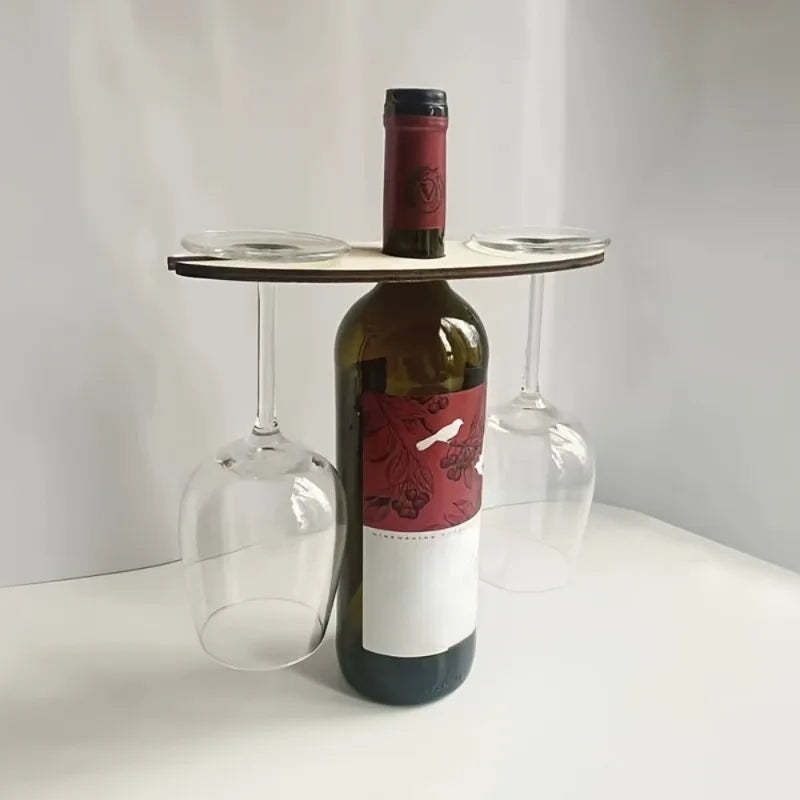4-Piece Wooden Wine Rack Holder – Home Bar Space-Saving Set Wooden Wine Rack Babs