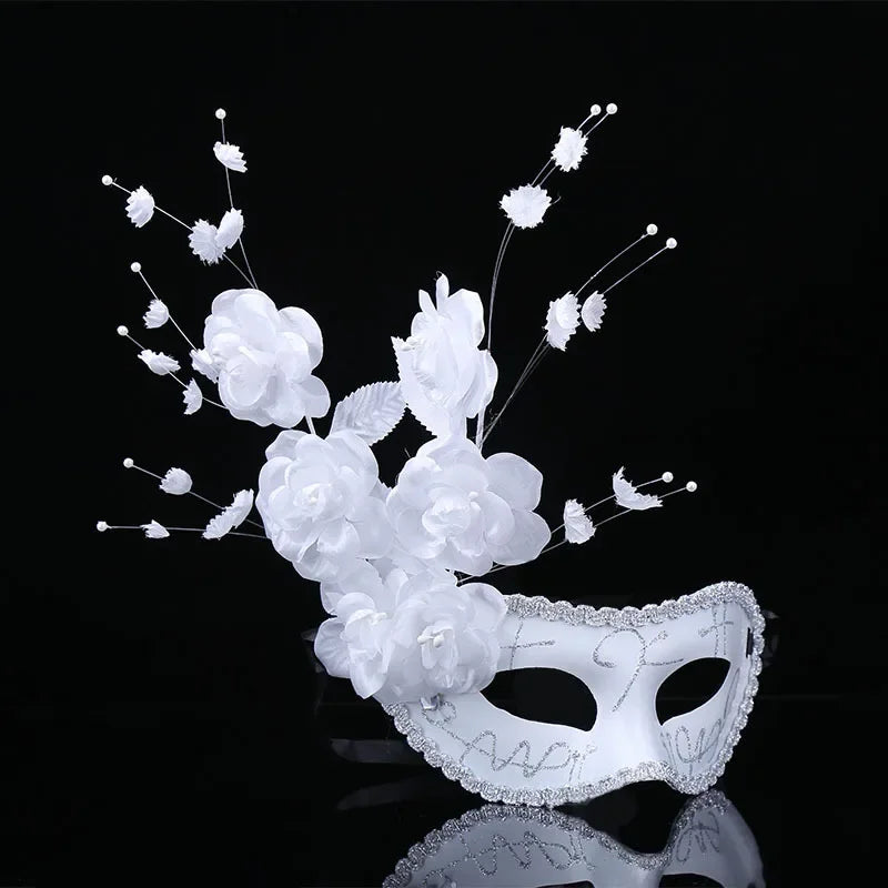 12pc White Venetian Lace Eye Masks – Masquerade Party Set Masquerade Eye Masks Babs 2
