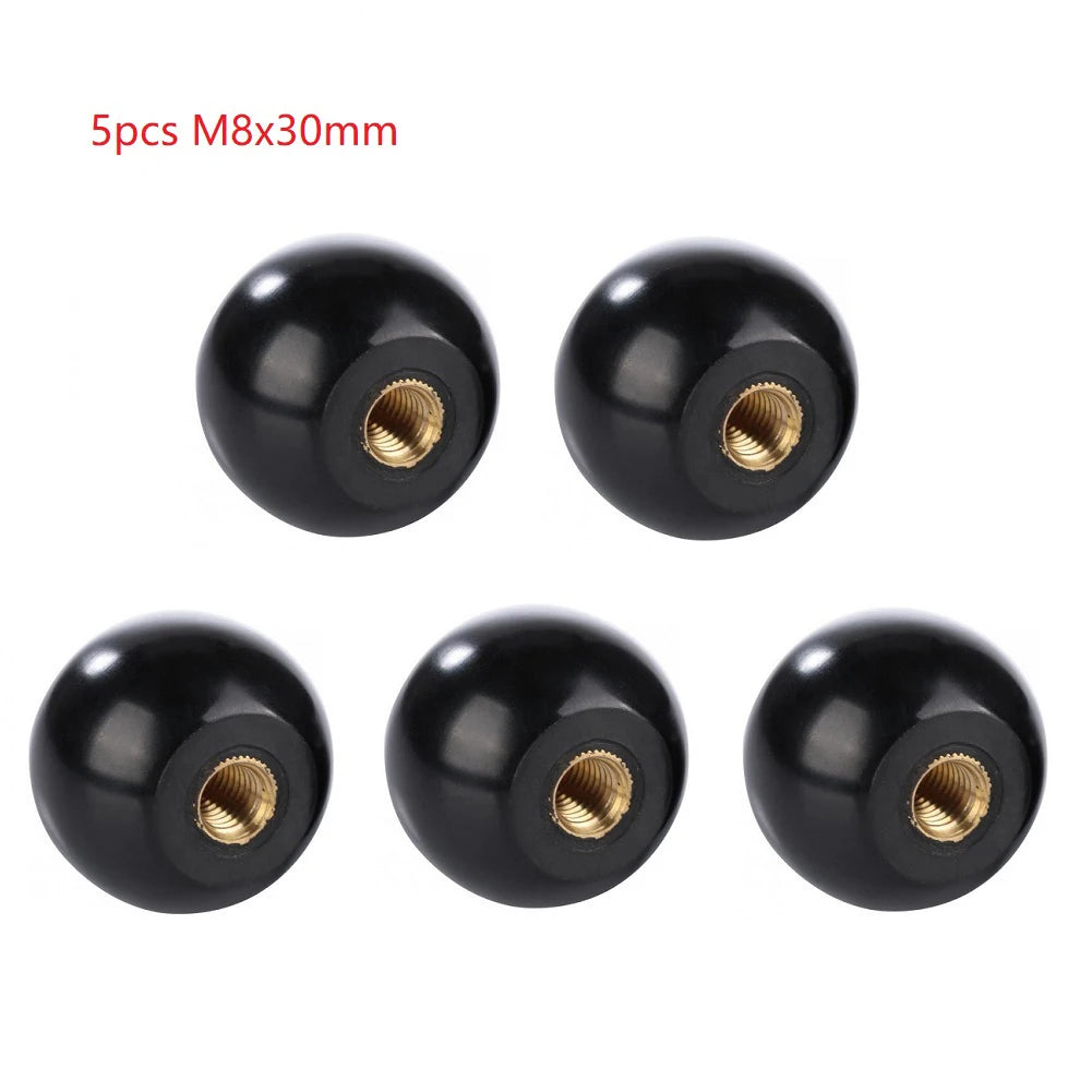 5pcs Bakelite Ball Lever Knobs M5–M12 Machine Tool Handles Machine Tool Knobs Babs M8x30