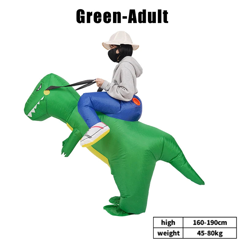 Inflatable T-Rex Dinosaur Costume for Kids & Adults | Halloween Inflatable Costume Babs Green Adult