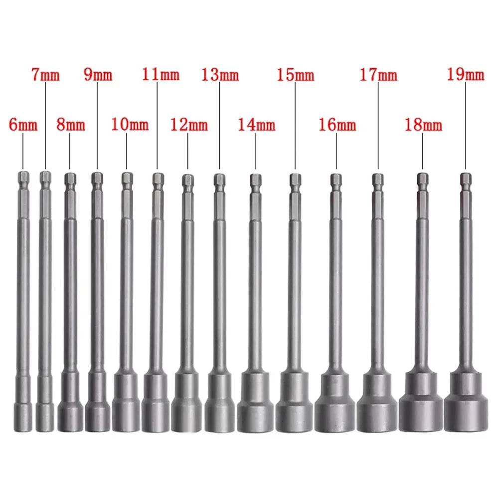 150mm Magnetic Hex Nut Driver Socket Wrench Extension 6–19mm Socket Wrench Extension Babs