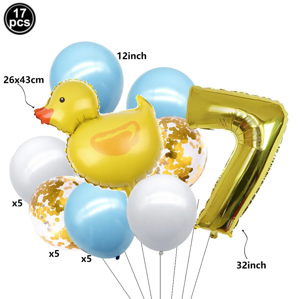 Mini Duck Foil Balloon Set – Farm Theme Baby Shower Birthday Party Balloon Set Babs plum As pictures show