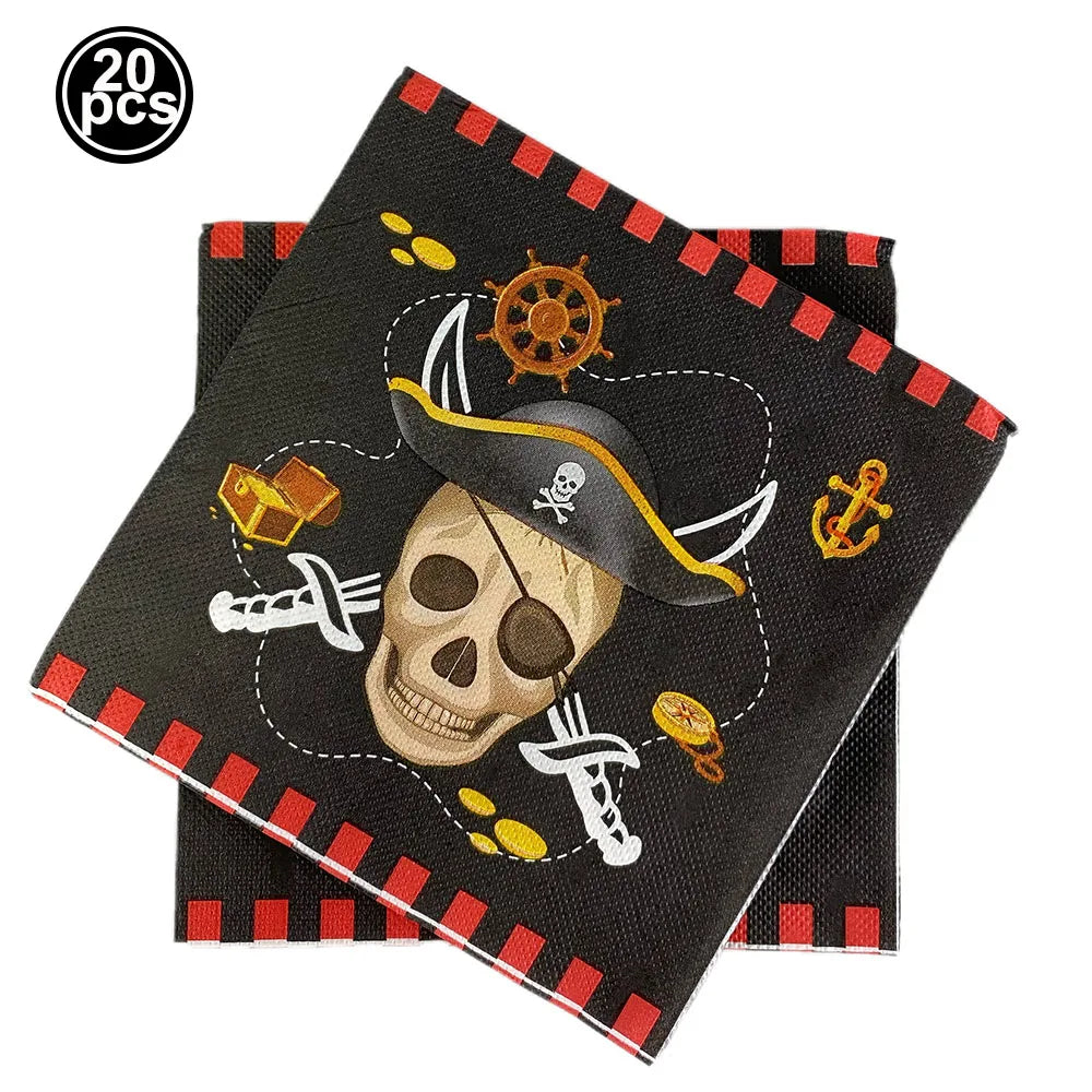 Pirate Theme Disposable Tablecloth – Skull & Treasure Map Party Disposable Tablecloth Babs napkins