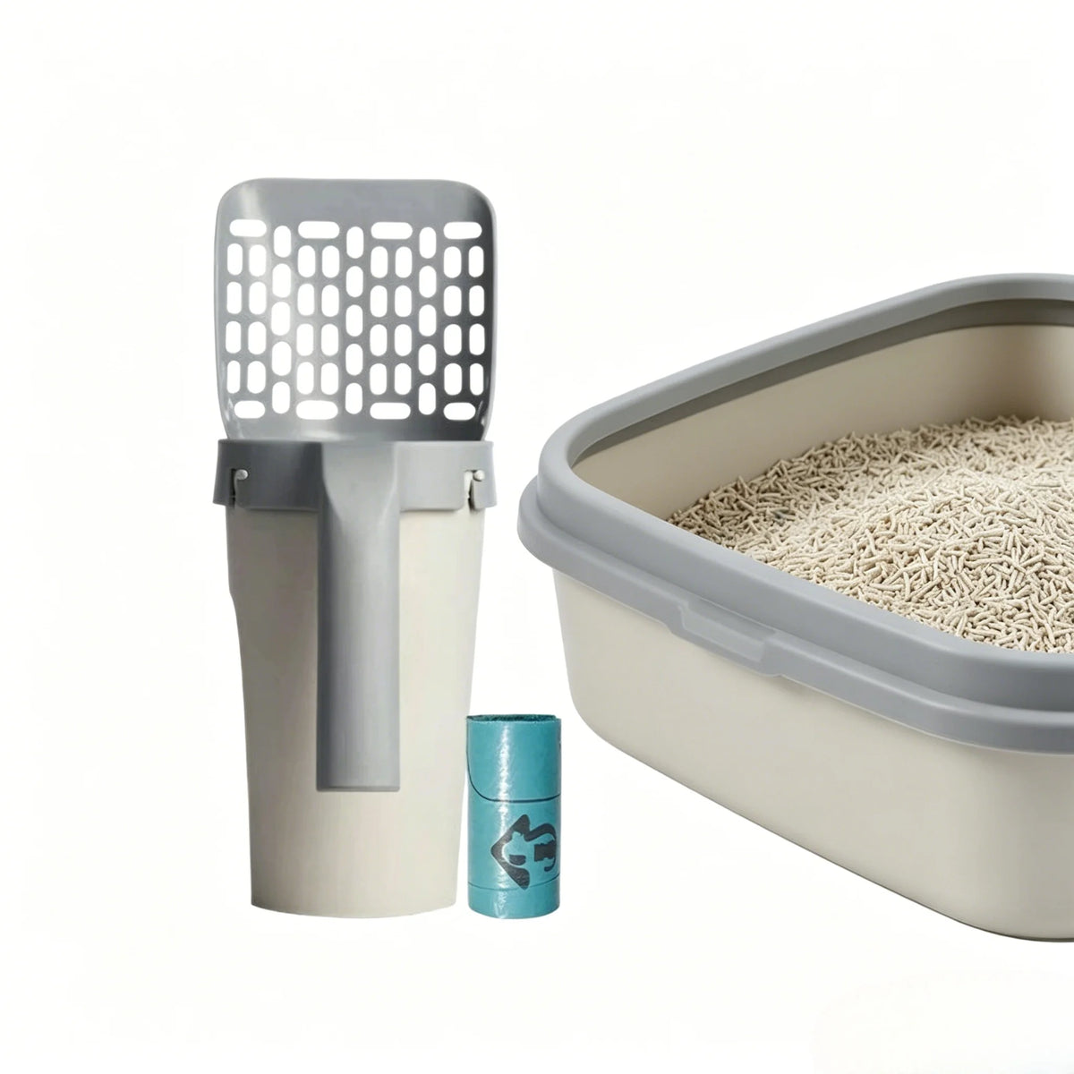 Large Detachable Cat Litter Scoop with Built-In Trash Can Cat Litter Scoop Babs