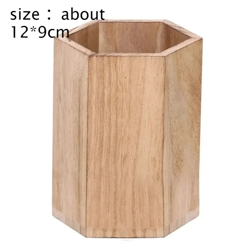 Wooden Desktop Pen Holder – INS Style Large Capacity Organizer Desktop Pen Organizer Babs