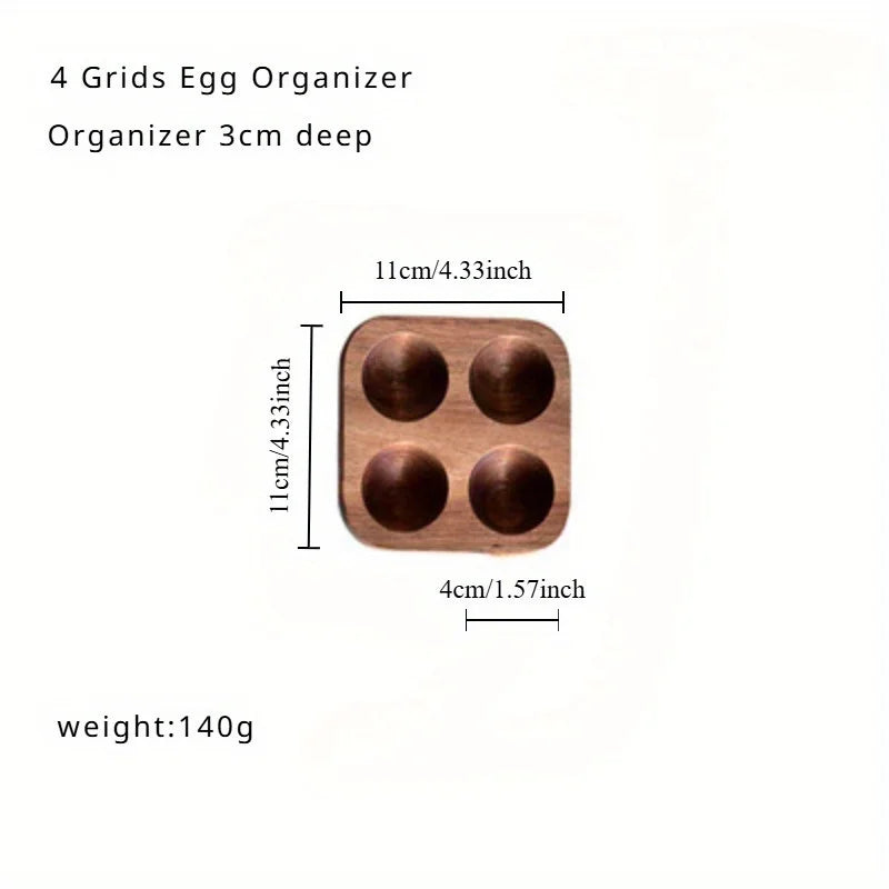 Acacia Wood 12-Egg Tray Desktop Holder – Protective Rack Wooden Egg Tray Babs