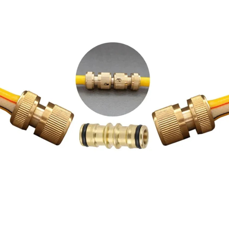 Double-Way Brass Garden Hose Connector – Repair & Extend Garden Hose Connector Babs