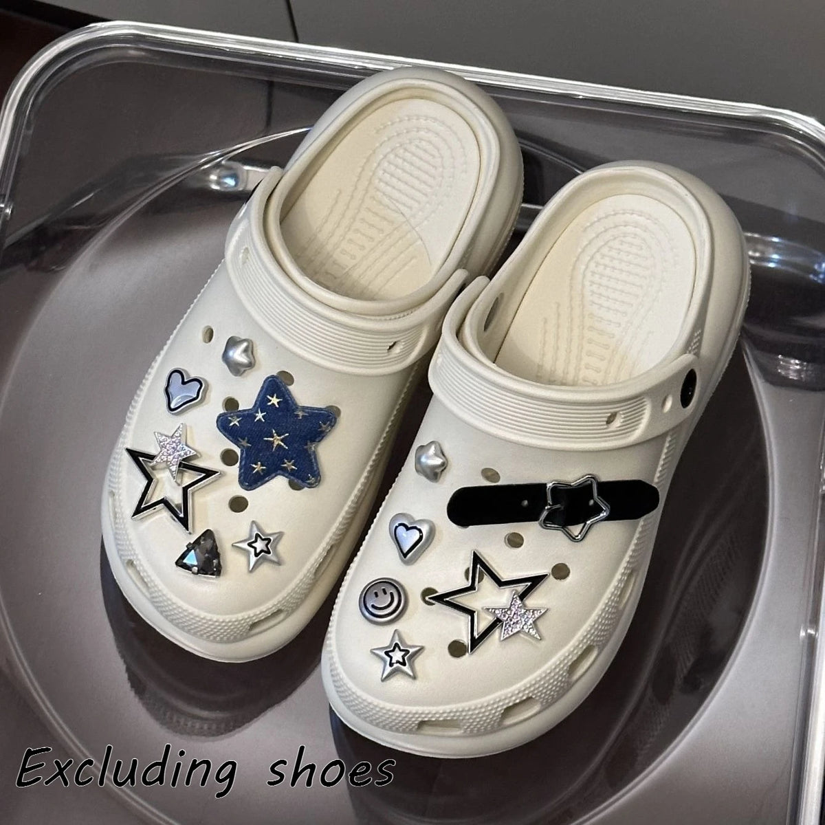 Denim Star Shoe Charms – DIY Detachable Decorative Set Shoe Charms Babs 12pcs-set