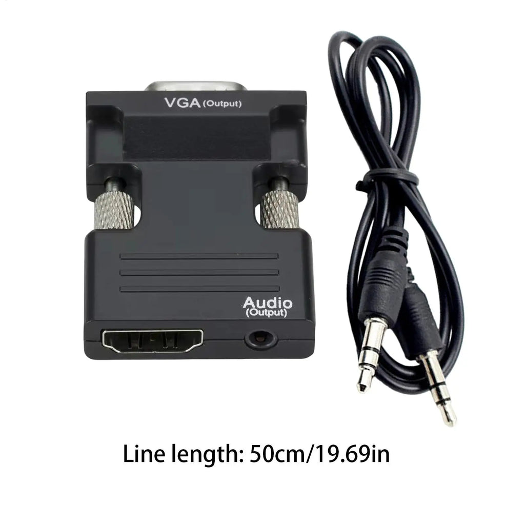 HDMI Female to VGA Male Adapter with Audio Cable – 1080p Video Display Adapter Babs