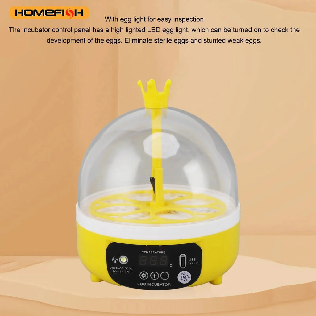 Mini 4-Egg Incubator – Auto Temp & Humidity Control Poultry Egg Incubator Babs
