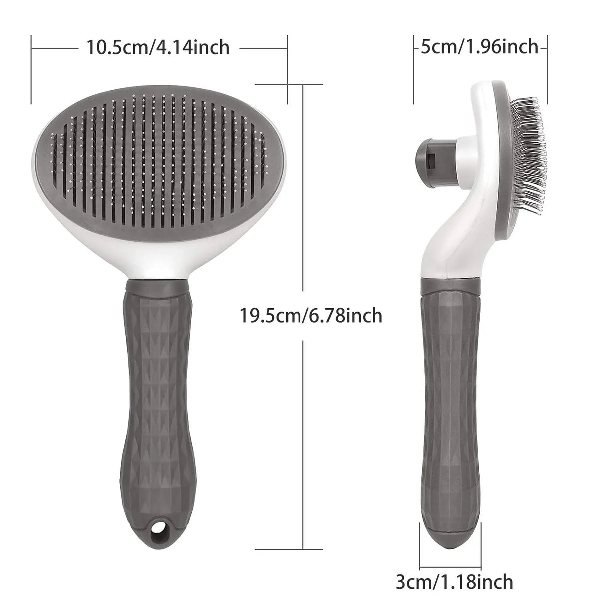 Self-Cleaning Pet Slicker Brush | One-Click, 60° Needles Pet Grooming Brush Babs