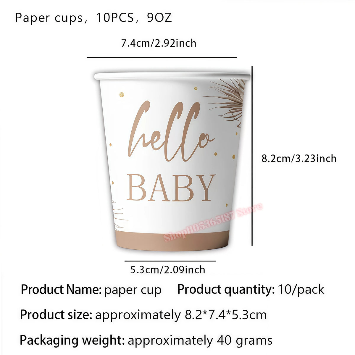Hello Baby Gender Reveal Party Kit – Balloons, Banner & Decor Party Decoration Kit Babs 10pcs Cups others