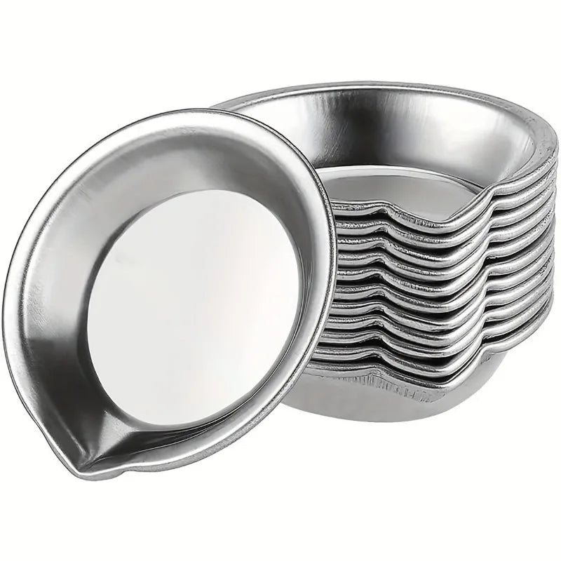 6-Piece Stainless Steel Paint Palette Set – Round Mixing Trays Paint Palette Set Babs
