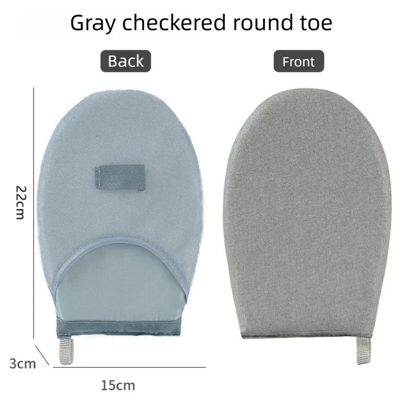 Portable Mini Steamer Mitten Iron Gloves & Ironing Pad Set Ironing Glove Set Babs Grey Plain-YT