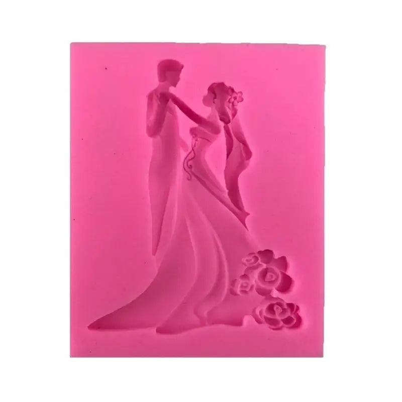 Bride & Groom Silicone Fondant Mold – Wedding Cake Decoration Silicone Baking Mold Babs 1pc