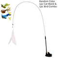 Cat Teaser Wand Suction Cup Self-Play Feather Toy Cat Feather Toy Babs Cat Wand Bird Combo